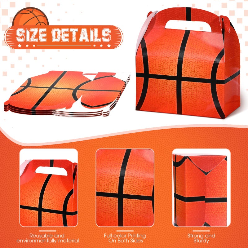 Nezyo 24 Pack Sports Themed Birthday Party Supplies Football Treat Boxes Soccer Party Favors Sports Candy Bags Baseball Basketball Gift Boxes with Handle for Baby Shower Supplies Decorations - Image 2