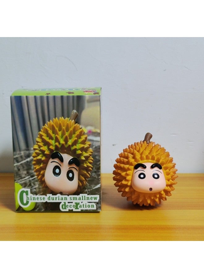 Crayon Shin Chao Play Cute Funny Fruit Series Apple Banana Orange Litchi Pear Cherry Hand-made-Color:Durian Is Very Ripe  - Image 1