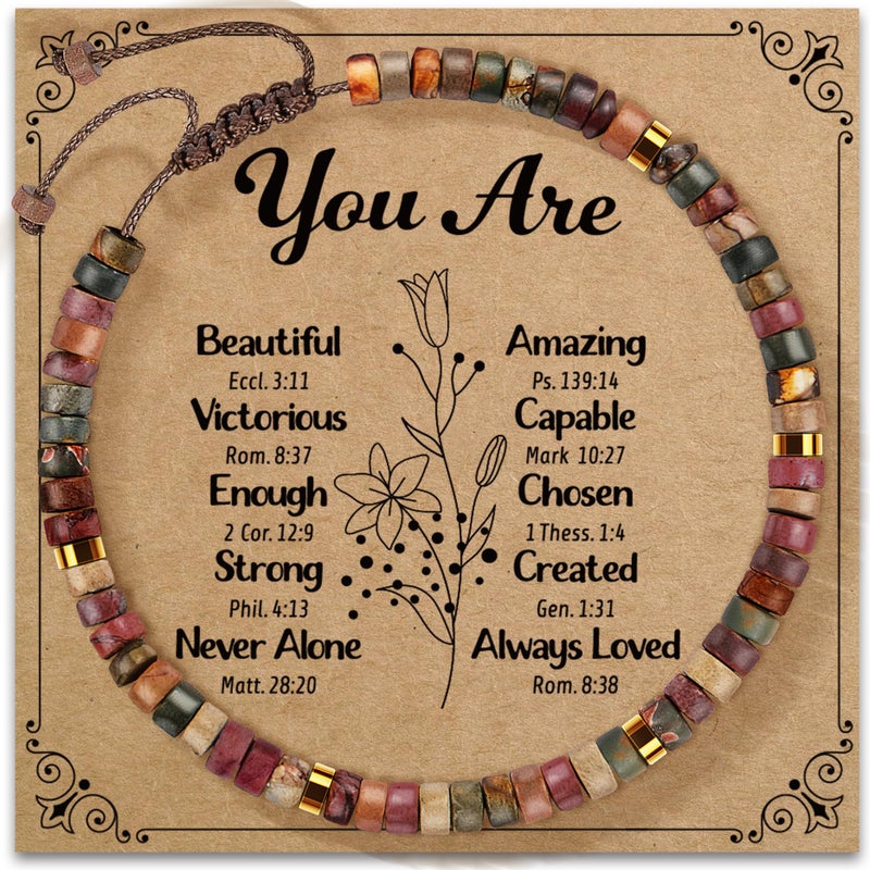 ZOKCC Inspirational Gifts Bracelets for Women: Mothers Day Gifts for Mom - Healing Natural Stone Beads Bracelets Thinking of you Get Well Soon Gift for Women Friends Sister Mom - Image 1