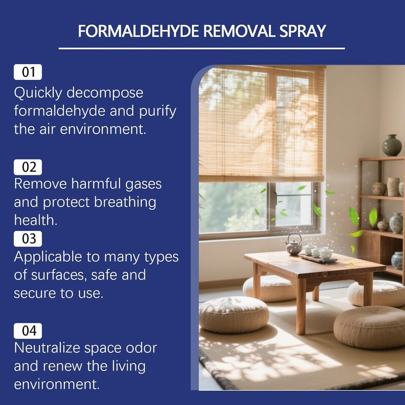 KASTWAVE 100Ml Formaldehyde Removal Spray, For Office Bedroom Wardrobe Kitchen New House Car Room Toilet Bathroom Air Strong Purification Filtration Benzene Ammonia Tvoc Etc Odor Purified Clean Air Agent - Image 3