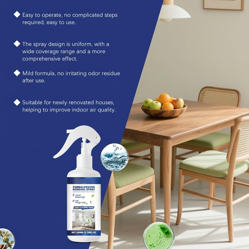 KASTWAVE 100Ml Formaldehyde Removal Spray, For Office Bedroom Wardrobe Kitchen New House Car Room Toilet Bathroom Air Strong Purification Filtration Benzene Ammonia Tvoc Etc Odor Purified Clean Air Agent - Image 1
