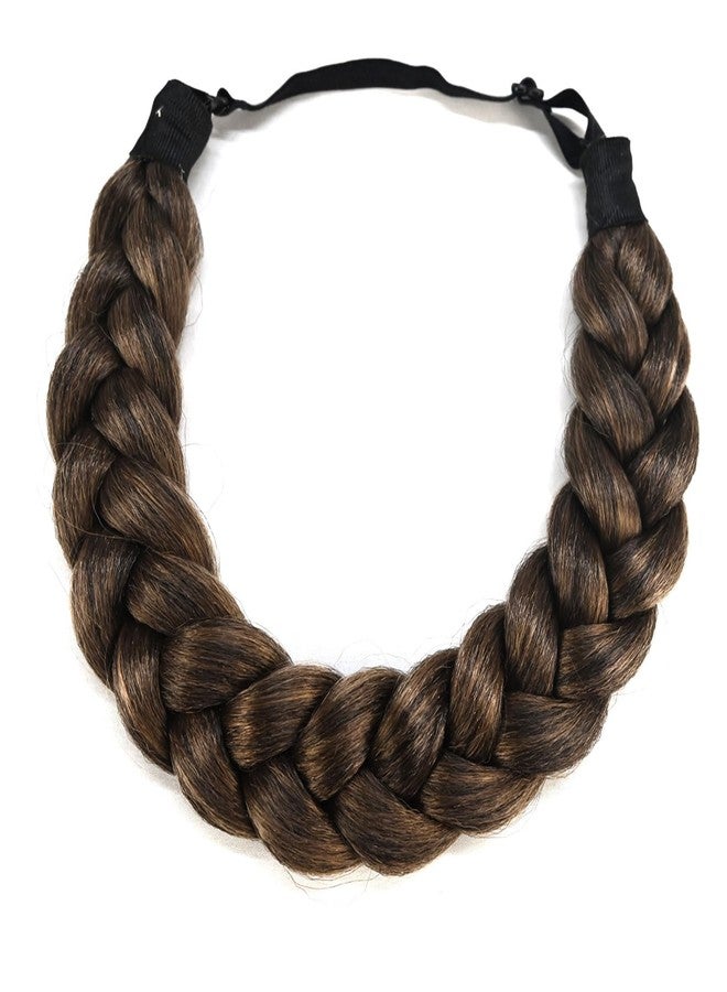 TOECWEGR Hair Braided Headband Classic Chunky Wide Thick Plaited Braids Elastic Stretch Syntheti Buckling Hairpiece Braid Headband - Image 1