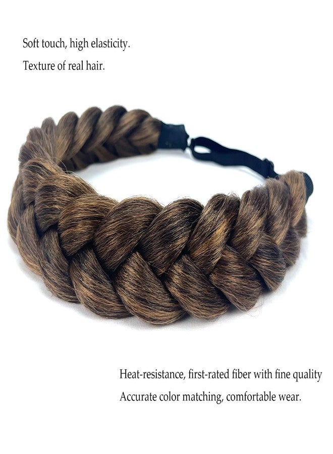 TOECWEGR Hair Braided Headband Classic Chunky Wide Thick Plaited Braids Elastic Stretch Syntheti Buckling Hairpiece Braid Headband - Image 5