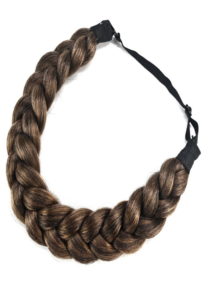 TOECWEGR Hair Braided Headband Classic Chunky Wide Thick Plaited Braids Elastic Stretch Syntheti Buckling Hairpiece Braid Headband - Image 2