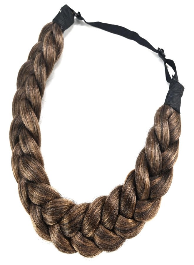 TOECWEGR Hair Braided Headband Classic Chunky Wide Thick Plaited Braids Elastic Stretch Syntheti Buckling Hairpiece Braid Headband - Image 4