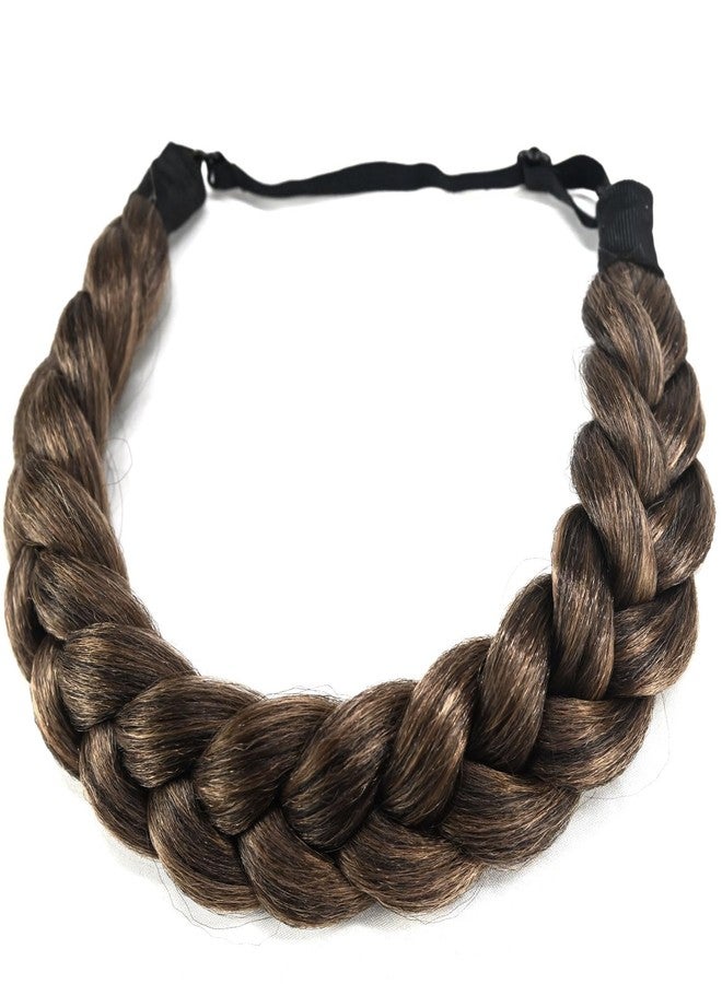 TOECWEGR Hair Braided Headband Classic Chunky Wide Thick Plaited Braids Elastic Stretch Syntheti Buckling Hairpiece Braid Headband - Image 3