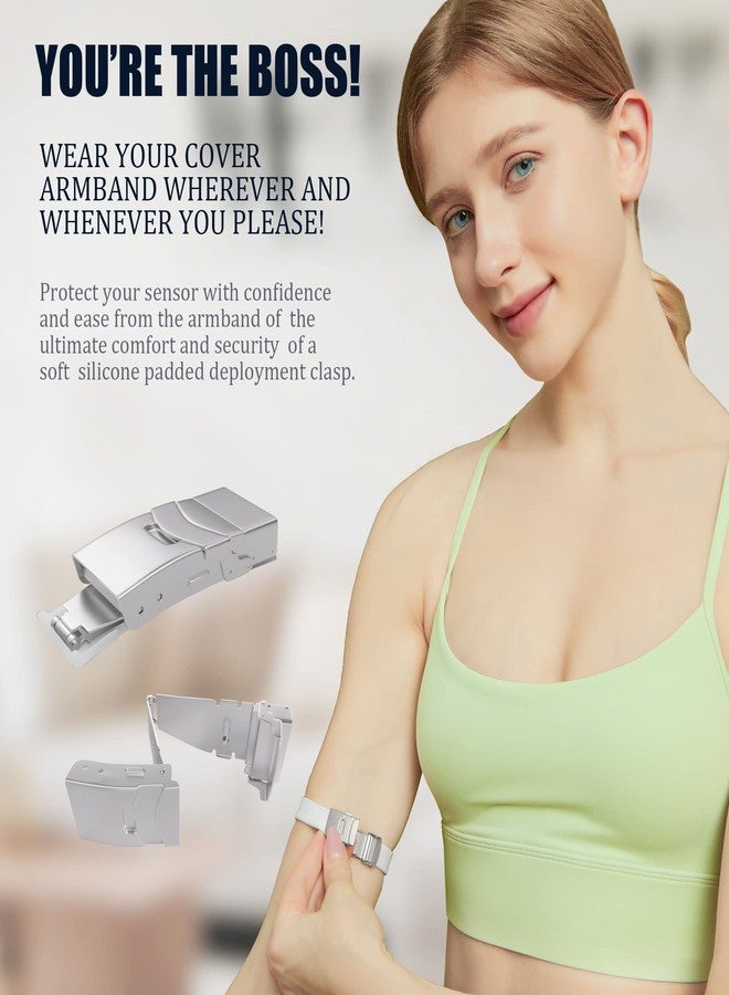 Divoti Glucose Monitor Sensor Cover Armband Compatible for Freestyle CGM Libre 3| Silicone Adjustable Trim to Fit, & Quickly Put-on- Waterproof, Hypoallergenic Transparent - Image 3