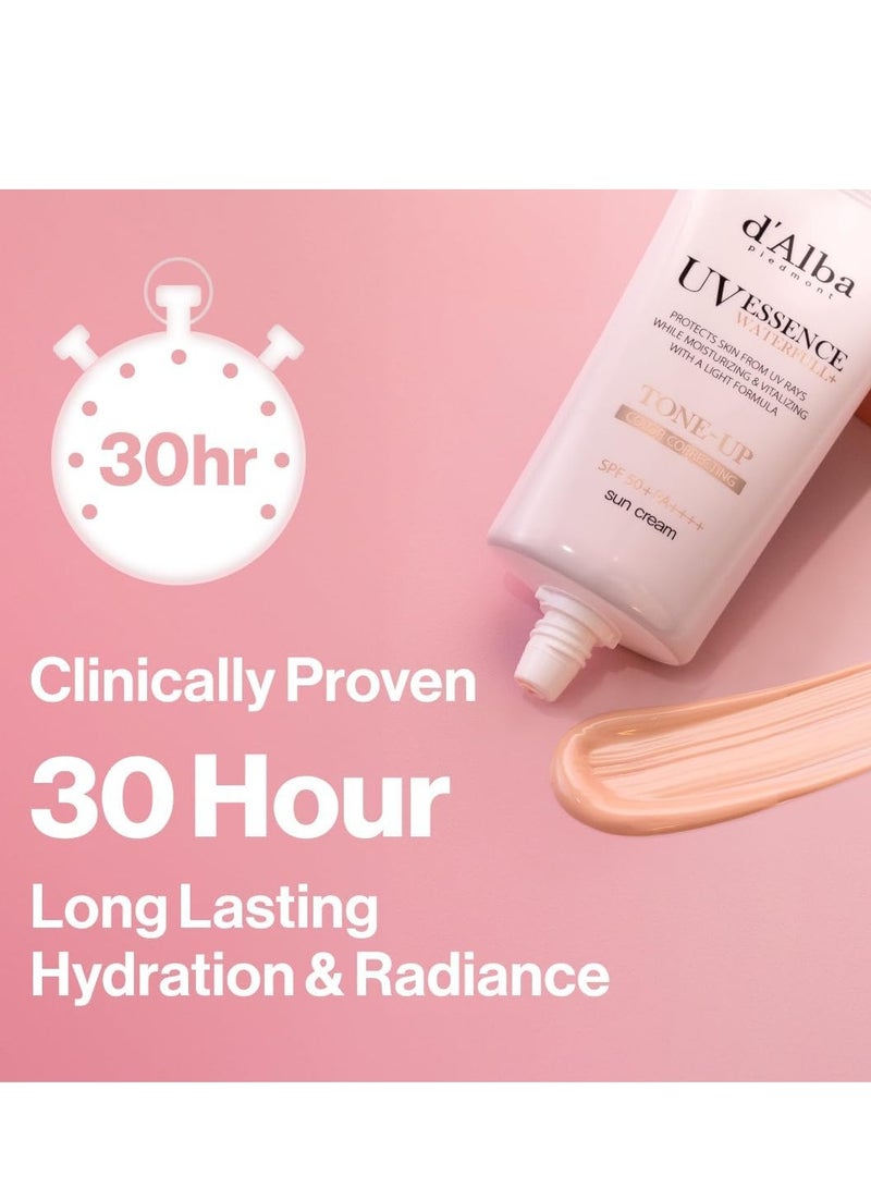 d'alba Piedmont Italian White Truffle Waterfull Tone-up Sunscreen, Vegan Skincare, Tinted Moisturizer with SPF 50+ PA++++, Glowy Sunscreen, Gentle and Safe Use for all Skin Types 50ml - Image 4