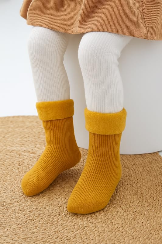 KETKAR Kids Woolen Winter Socks – Pack of 6 Thick Warm Ankle Length Thermal Socks for Boys & Girls (2–15 Years), Multicolor, Fuzzy Breathable Slipper Style_8-11 Years - Image 2