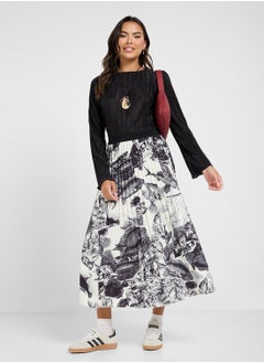 Pleated Monochrome Printed Skirt - pzsku/ZF90E756F57A1D0A2640CZ/45/_/1741246221/e0a4ac89-8c0f-4db5-a2f9-67123b015dde