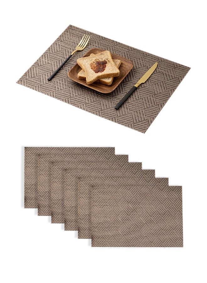 PVC Diamond-Patterned Table Mats – Heat-Resistant and Stain-Resistant, Set of 6 - Image 1