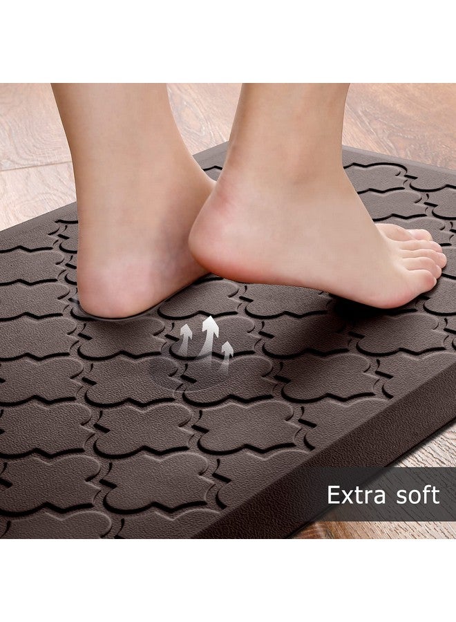 SoftDuo Kitchen Mat [2 PCS] Cushioned Anti-Fatigue Floor Mat, Waterproof Non-Skid Kitchen Mats and Rugs, Ergonomic Comfort Foam Kitchen Rugs, Standing Mat for Floor,Office, Sink(Chocolate,17.3"x28"+17.3"x60") - Image 3