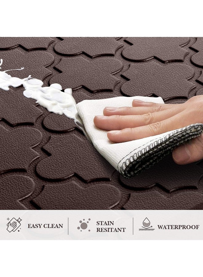 SoftDuo Kitchen Mat [2 PCS] Cushioned Anti-Fatigue Floor Mat, Waterproof Non-Skid Kitchen Mats and Rugs, Ergonomic Comfort Foam Kitchen Rugs, Standing Mat for Floor,Office, Sink(Chocolate,17.3"x28"+17.3"x60") - Image 4