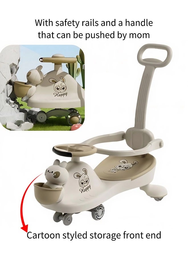 Vixplorn Children's ride-on bikes, children's rocking bikes, children's scooters, with safety handlebars, silent wheels, music and light functions; children's strollers and walkers, with frames/backrests. - Image 3