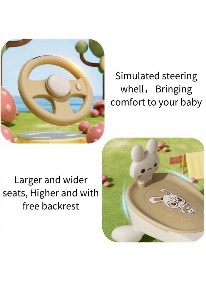 Vixplorn Children's ride-on bikes, children's rocking bikes, children's scooters, with safety handlebars, silent wheels, music and light functions; children's strollers and walkers, with frames/backrests. - Image 5