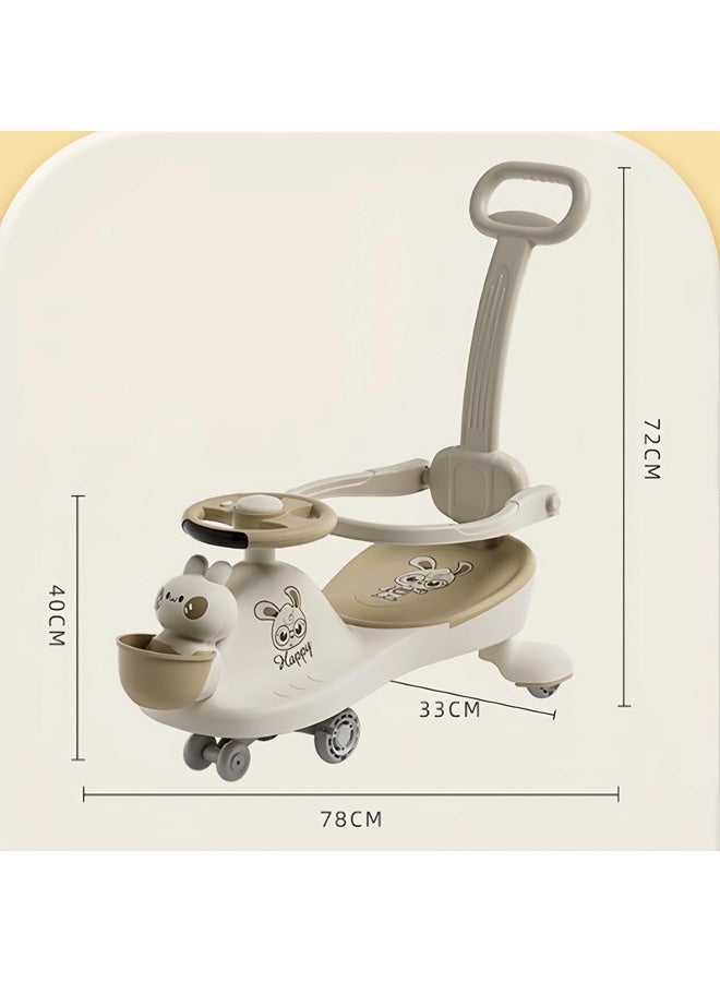 Vixplorn Children's ride-on bikes, children's rocking bikes, children's scooters, with safety handlebars, silent wheels, music and light functions; children's strollers and walkers, with frames/backrests. - Image 2