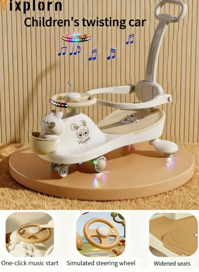 Vixplorn Children's ride-on bikes, children's rocking bikes, children's scooters, with safety handlebars, silent wheels, music and light functions; children's strollers and walkers, with frames/backrests. - Image 1