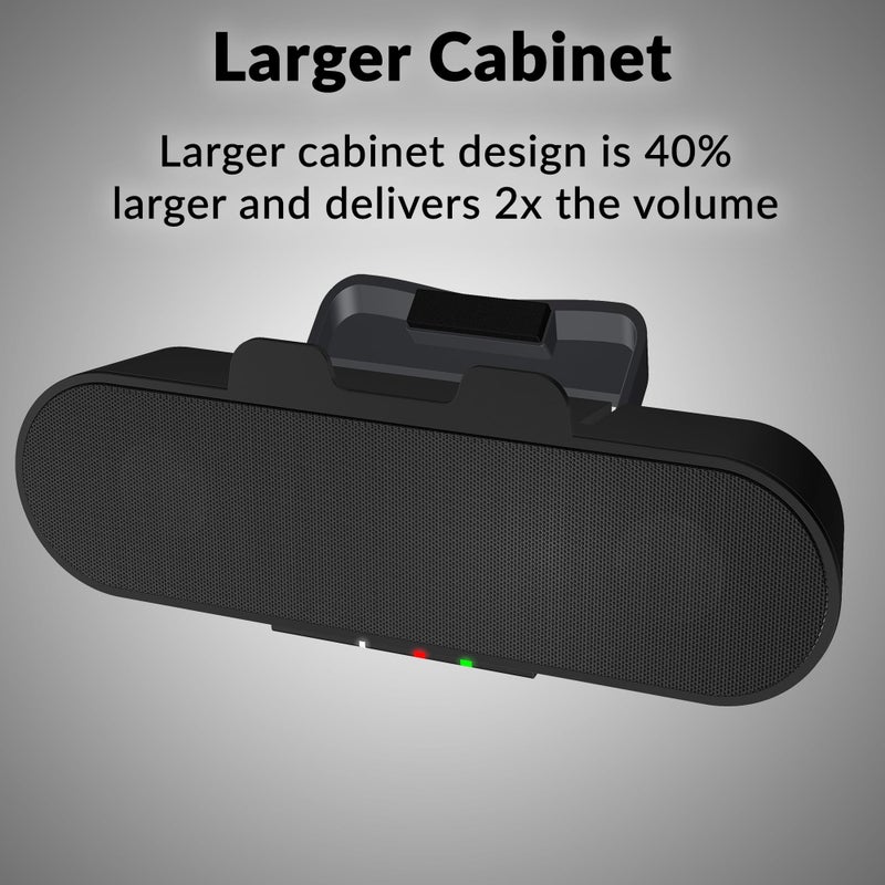 Cyber Acoustics USB & Bluetooth Speaker Bar (CA-2890PRO) USB Powered Speaker with Speakerphone for PC and Bluetooth for Smartphones, Clamps to Monitors up to 2 Inches Thick - Image 4