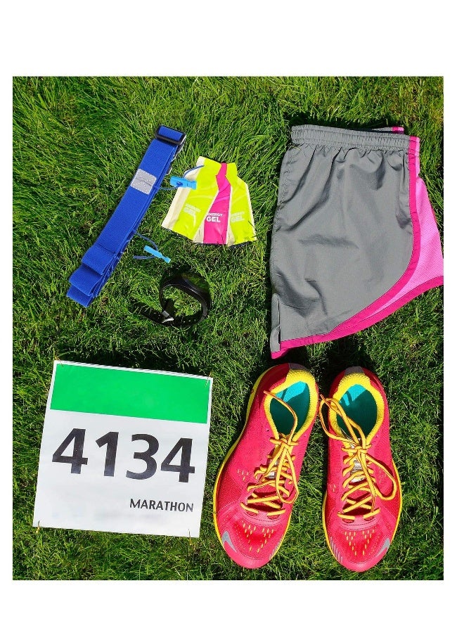 Generic 2 Pieces Race Number Belt with 6 Gel Loops for Running Cycling Triathlon Marathon (Black and Blue) - Image 5