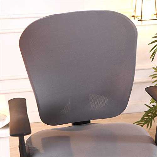 Jinzio Computer Office Chair Cover - Split Protective & Stretchable Cloth Polyester Universal Desk Task Chair Chair Covers Stretch Rotating Chair Slipcover, Grey - Image 3
