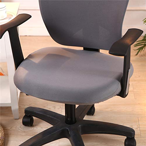 Jinzio Computer Office Chair Cover - Split Protective & Stretchable Cloth Polyester Universal Desk Task Chair Chair Covers Stretch Rotating Chair Slipcover, Grey - Image 2