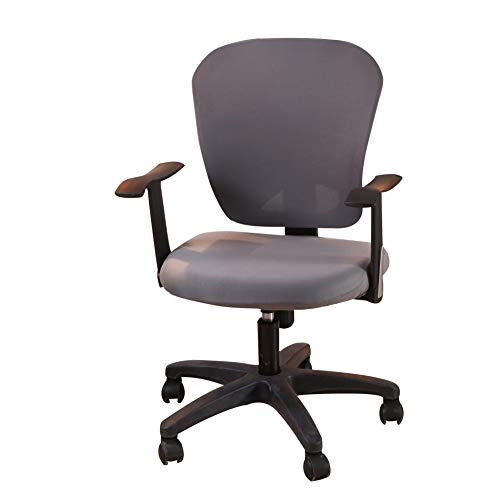 Jinzio Computer Office Chair Cover - Split Protective & Stretchable Cloth Polyester Universal Desk Task Chair Chair Covers Stretch Rotating Chair Slipcover, Grey - Image 1