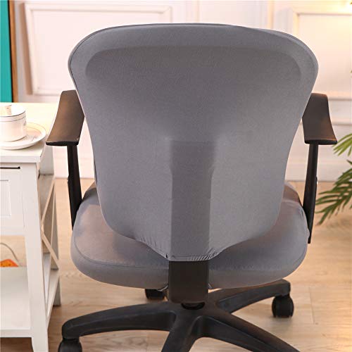 Jinzio Computer Office Chair Cover - Split Protective & Stretchable Cloth Polyester Universal Desk Task Chair Chair Covers Stretch Rotating Chair Slipcover, Grey - Image 4