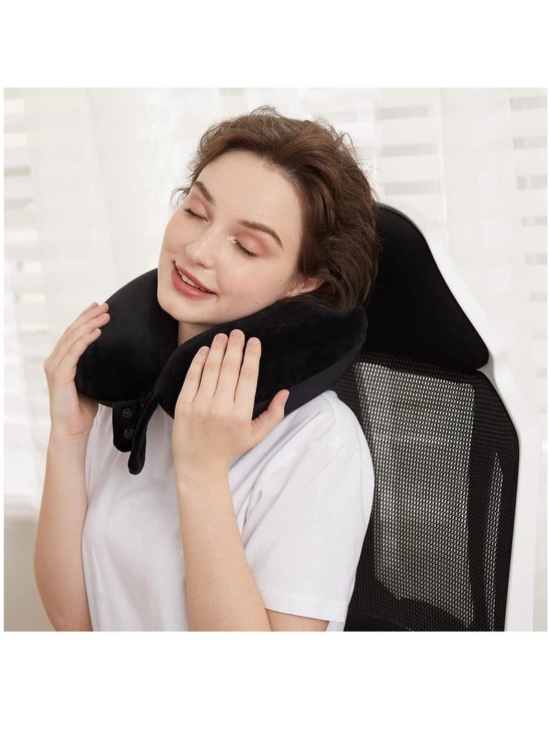 Arabest Travel Pillow, Memory Foam U-Shaped Neck Pillow, Small Portable Head Neck Support Soft Adjustable Airplane Pillow, Soft Rest Pad For Airplanes、 Cars And Homes  - Image 5