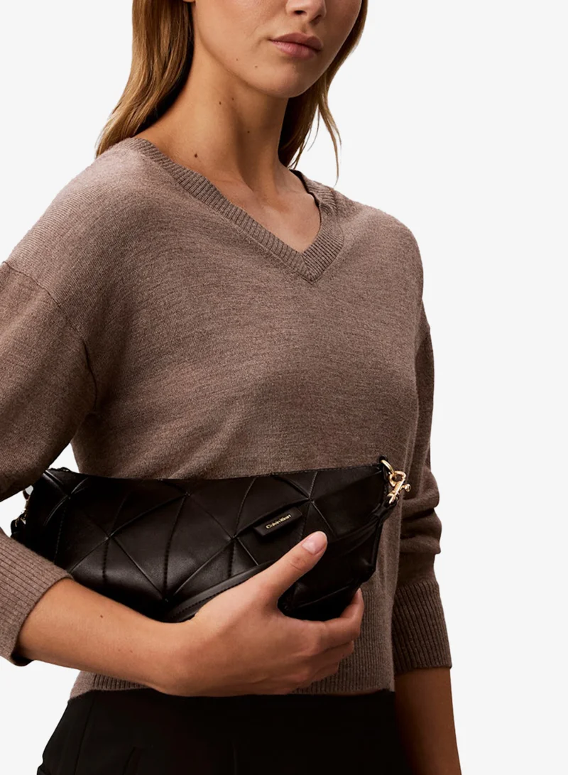 Calvin Klein  Patchwork Logo Tab Shoulder Bag for Women | Best Price UAE