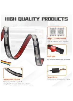WINCA Truck Tailgate Light 9-30V LED Strip Universal Rainbow Arrow Running Lamp Multi-function Steering Symphony Iceblue Warning Light 1.2Meter  - Image 4