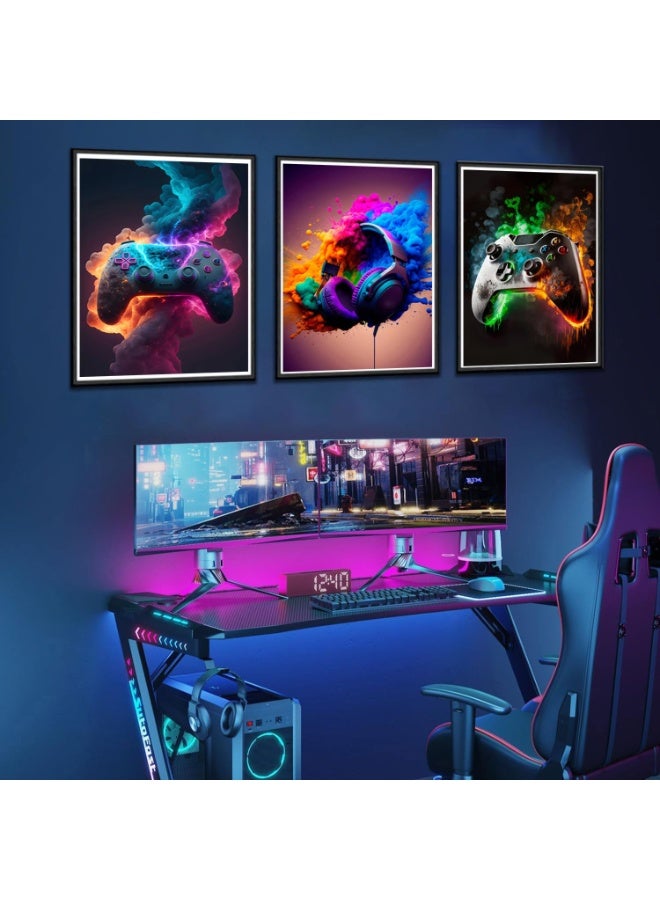 KISSUN Gaming Room Decor Wall Art, Video Theme Canvas Posters for Teen Boys Room, Unframed 16x24in Set of 3 - Image 4