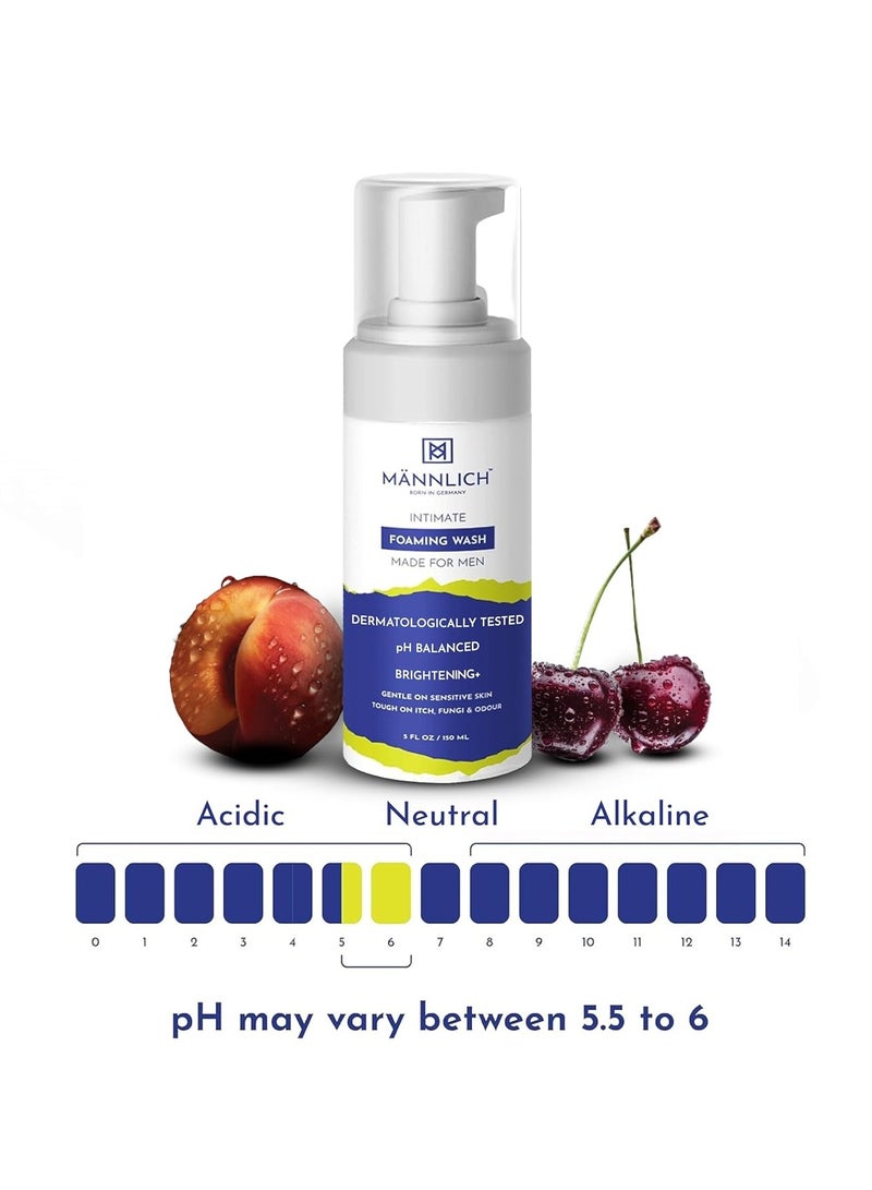 Mannlich Intimate Wash for Men (150 ml) Relieves Itchiness & Odour, Prevents Fungal Growth, Genital Area, pH Balanced & Dermatologically Tested With Tea Tree Oil, Neem, Eucalyptus Oil, 1% Salicylic & Lactic Acid - Image 3