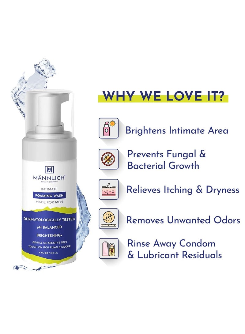 Mannlich Intimate Wash for Men (150 ml) Relieves Itchiness & Odour, Prevents Fungal Growth, Genital Area, pH Balanced & Dermatologically Tested With Tea Tree Oil, Neem, Eucalyptus Oil, 1% Salicylic & Lactic Acid - Image 5
