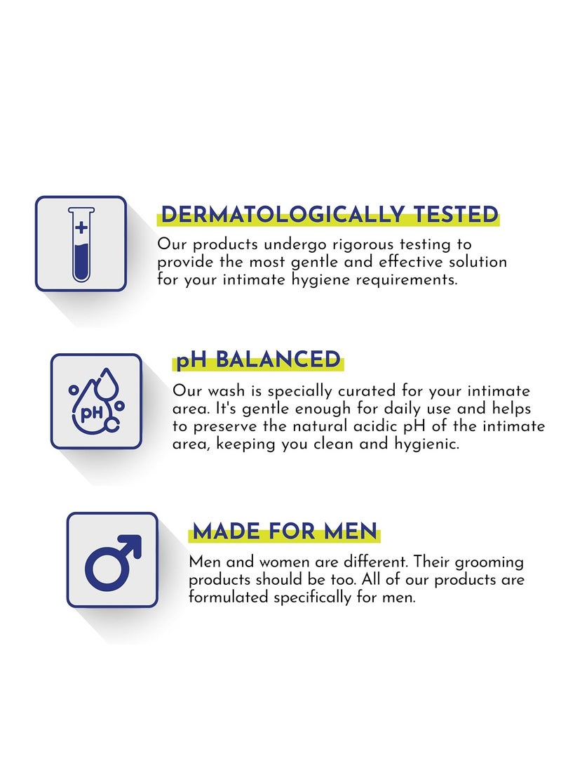 Mannlich Intimate Wash for Men (150 ml) Relieves Itchiness & Odour, Prevents Fungal Growth, Genital Area, pH Balanced & Dermatologically Tested With Tea Tree Oil, Neem, Eucalyptus Oil, 1% Salicylic & Lactic Acid - Image 2