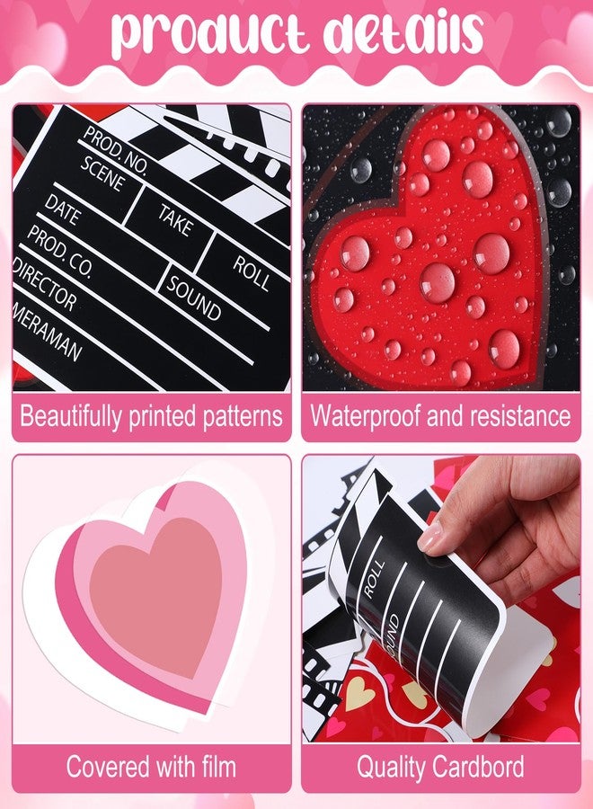 Epakh Valentine's Day Bulletin Board Set Romantic Heart Classroom Decorations Valentines Theme Paper Cutouts for Sweet Day Birthday Wedding Anniversary Party Decor(Reel Love) - Image 3