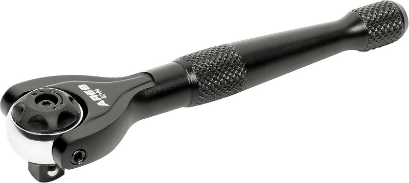 ARES 42109 – Black 1/4-Inch Drive 90-Tooth Mini Swivel Head Ratchet - 250 Degree Swivel with Detent Ball for Socket Retention – 4 Degree Sweep for Tight Spaces - Image 1
