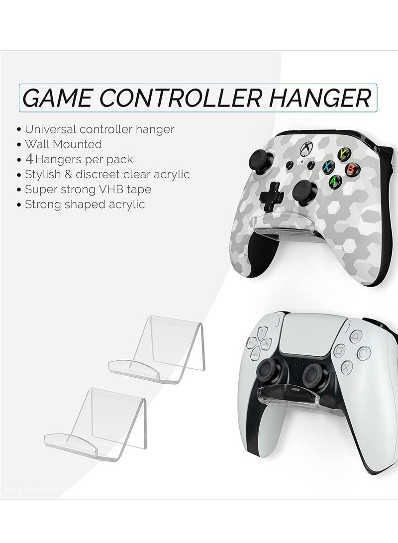 Zikra Game Controller Wall Mount Holder Stand (4 Pack) For Xbox One Ps4 Ps5 Steam Switch Pc Universal Gamepad Accessories - Image 3