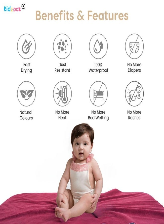 Kidoooz Anti-Piling Fleece Extra Absorbent Instant Dry Sheet for Baby, Baby Bed Protector, Waterproof Sheet (2, Red+Navy Blue, Medium) - Image 3