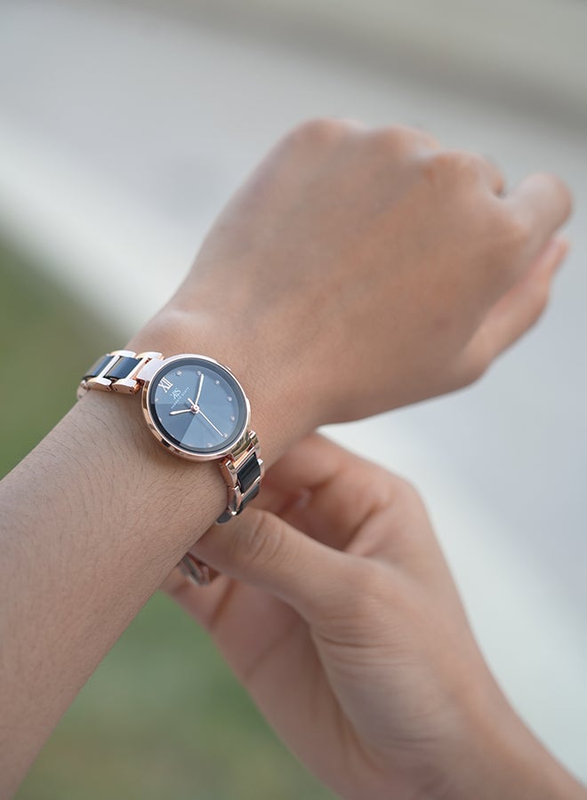 كينيث سكوت ساعة كينيث سكوت نسائية بعقارب وسوار من خليط معدني وسيراميك أسود - Image 5