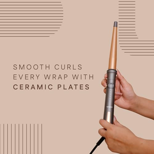 WINSTON Hair Curling Wand for Women Professional Hair Curler with Ceramic Coating Plates, Adjustable Temperature Control, PTC Fast Heating & Auto Shut Off (19 – 32mm) - Image 3