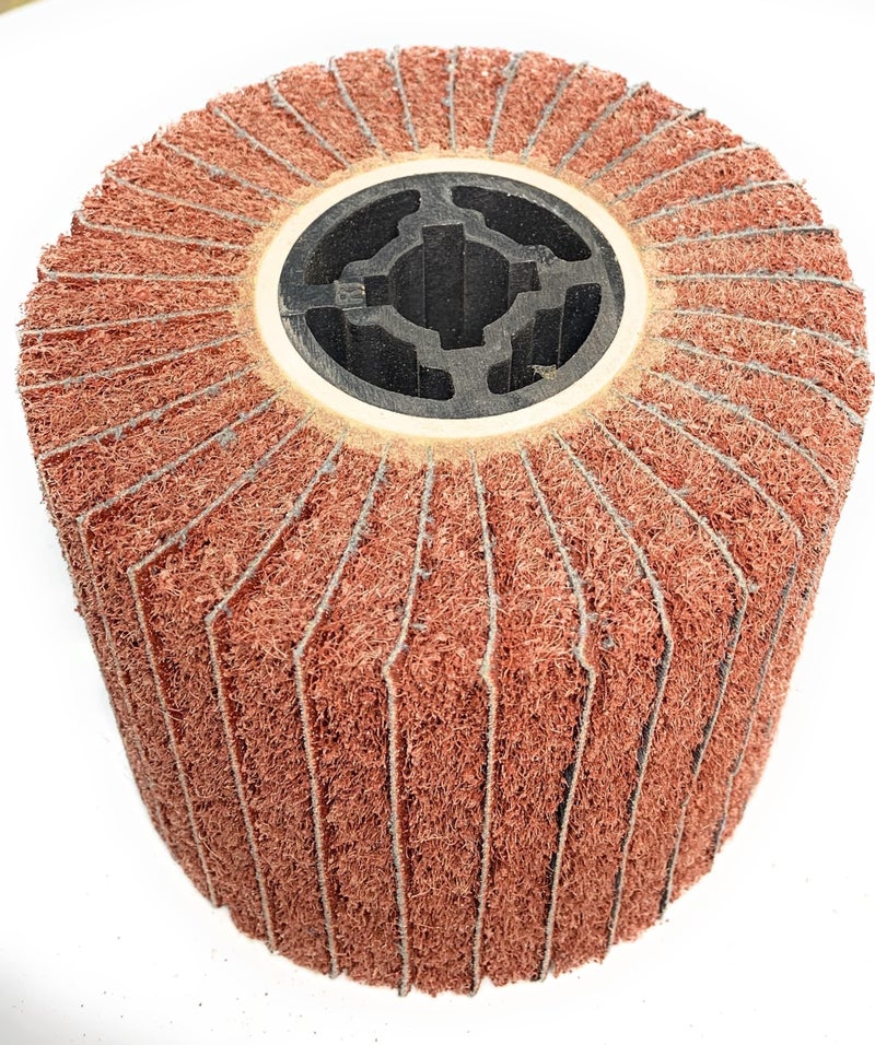 SIGNI Non-Woven Abrasive Polishing Brush burnishing Wheel Mop Flap Wheel of Portable Motor Compatible with Burnishing Machine/Polisher/Sander 120x100mm (240# with Sandpaper) - Image 1