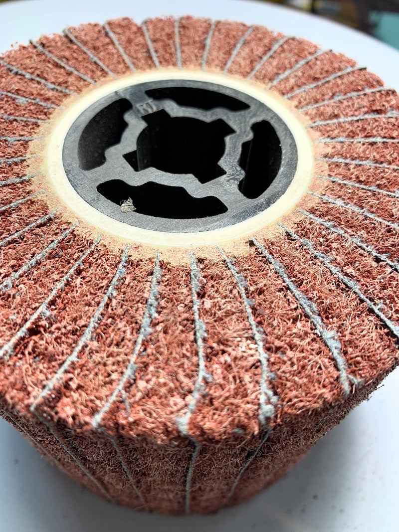 SIGNI Non-Woven Abrasive Polishing Brush burnishing Wheel Mop Flap Wheel of Portable Motor Compatible with Burnishing Machine/Polisher/Sander 120x100mm (240# with Sandpaper) - Image 2