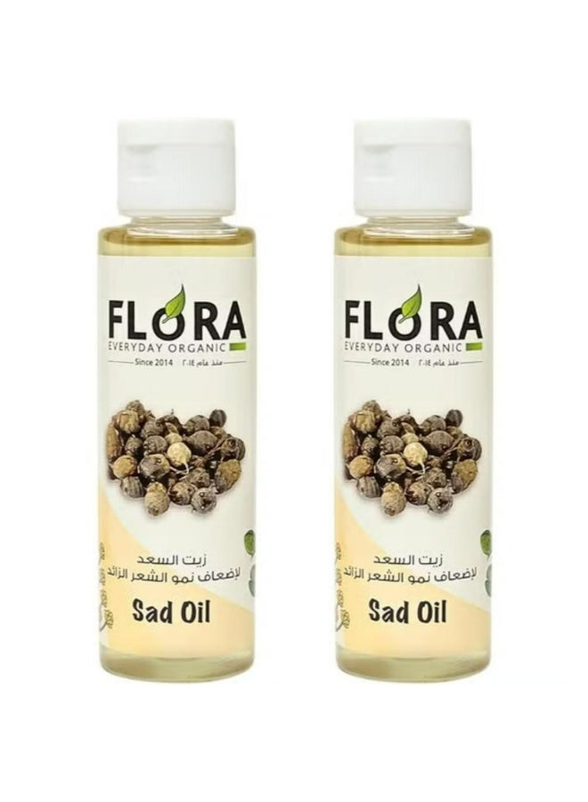 فلورا زيت سعد لإبطاء نمو الشعر الزائد، زيت عطري حلال طبيعي 100% معصور على البارد، 125 مل عبوتان