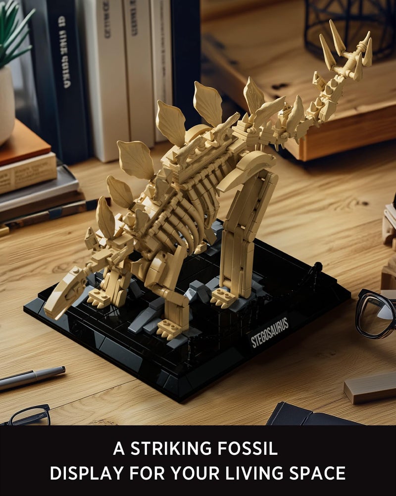 Nifeliz Stegosaurus Fossils Model Set, Dinosaur Skeleton Building Set with Display Base for Adults, Ideal Gift for Enthusiasts and Collectors (665 PCS, NF10353) - Image 3