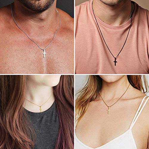 M MOOHAM Gold Cross Necklace for Mens Teen Boy Gifts - Gold Cross Chain Cross Pendant for Men 18 Inch Jewelry for Men - Image 2