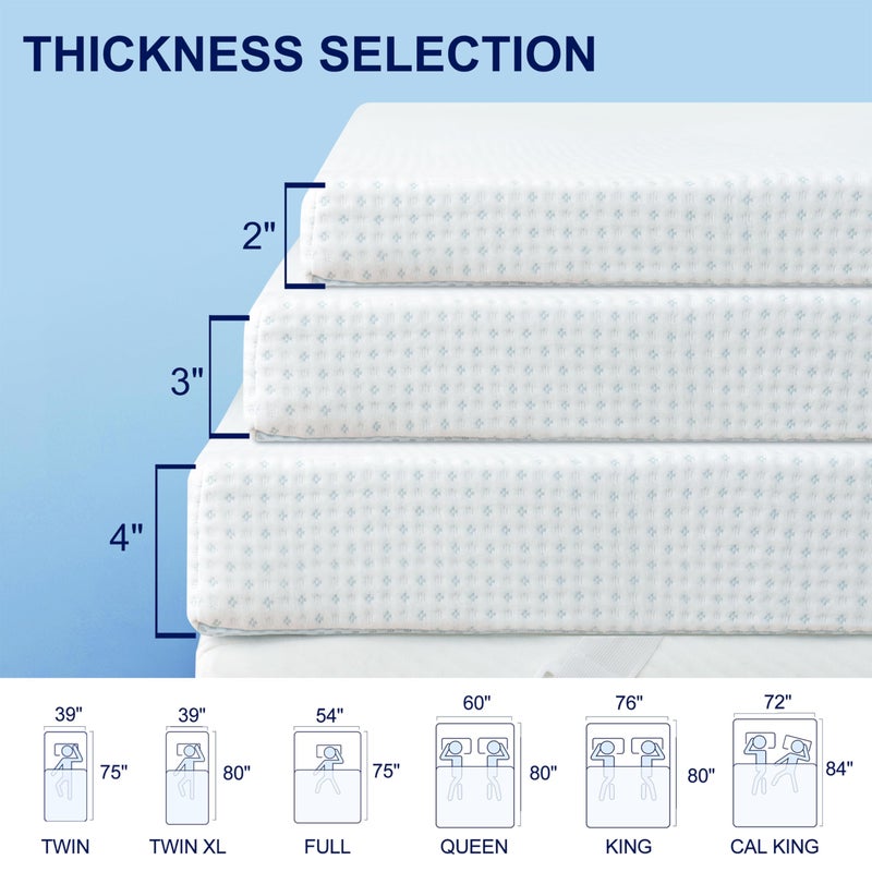 Subrtex 3 Inch Mattress Topper Cover (Only Cover) Mattress Topper Protector Bedding Rayon Made from Bamboo Removable Mattress Encasement with Zippers, Queen - Image 5