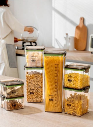 Food Storage Containers, 7-Pack Airtight Storage Container Set, Organiser&Cereal Storage Containers for Kitchen with Lids, Labels, PP Material Wet&Dry Use - pzsku/ZF90F27E33CE653A96E6BZ/45/_/1722137446/adf75d26-e1ba-4a28-b023-cbf80a74b6b2