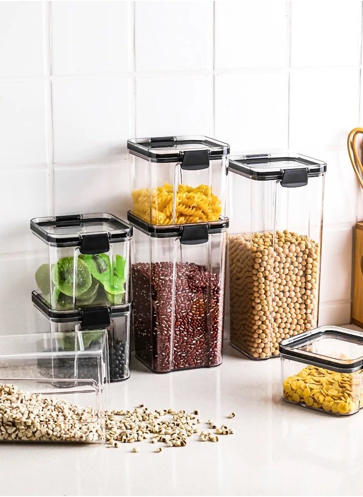 Food Storage Containers, 7-Pack Airtight Storage Container Set, Organiser&Cereal Storage Containers for Kitchen with Lids, Labels, PP Material Wet&Dry Use