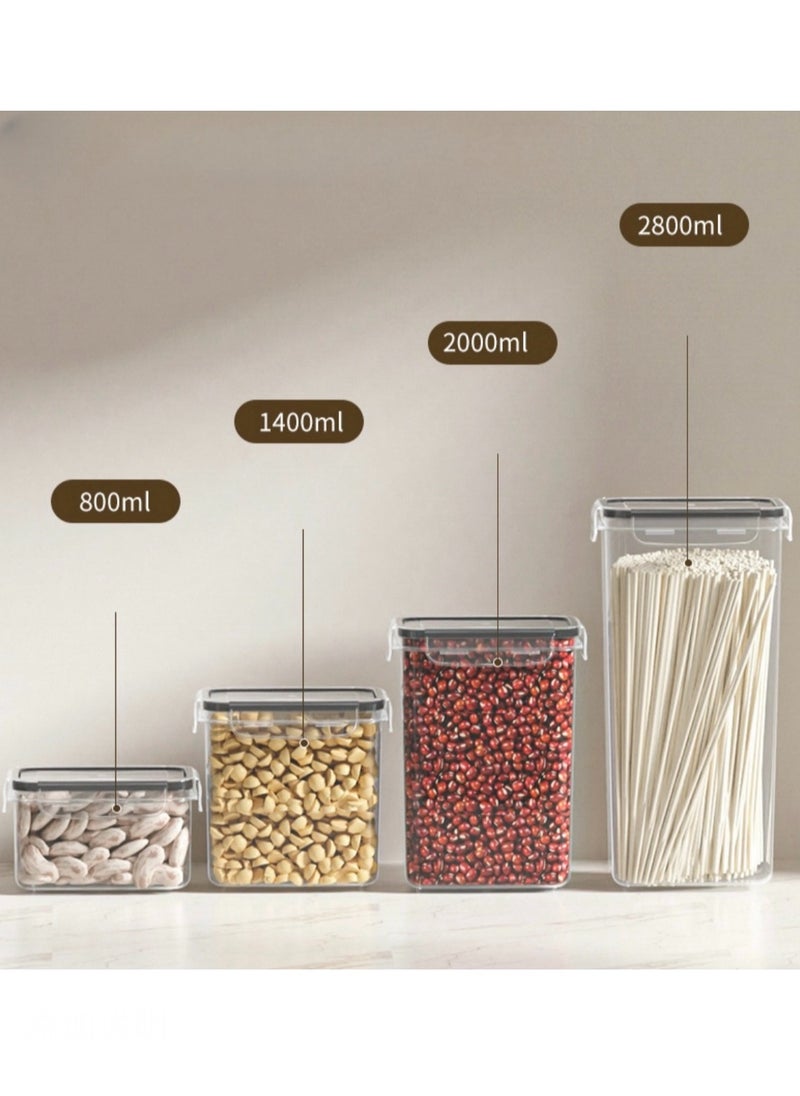 Food Storage Containers, 7-Pack Airtight Storage Container Set, Organiser&Cereal Storage Containers for Kitchen with Lids, Labels, PP Material Wet&Dry Use