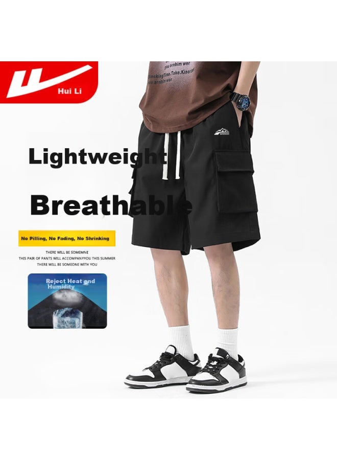 Pull Back Warrior Men's Workwear Shorts Five-point Pants Men's Summer Loose Sports Pants Trendy Pants Men Quick-drying Casual Pants - Image 1